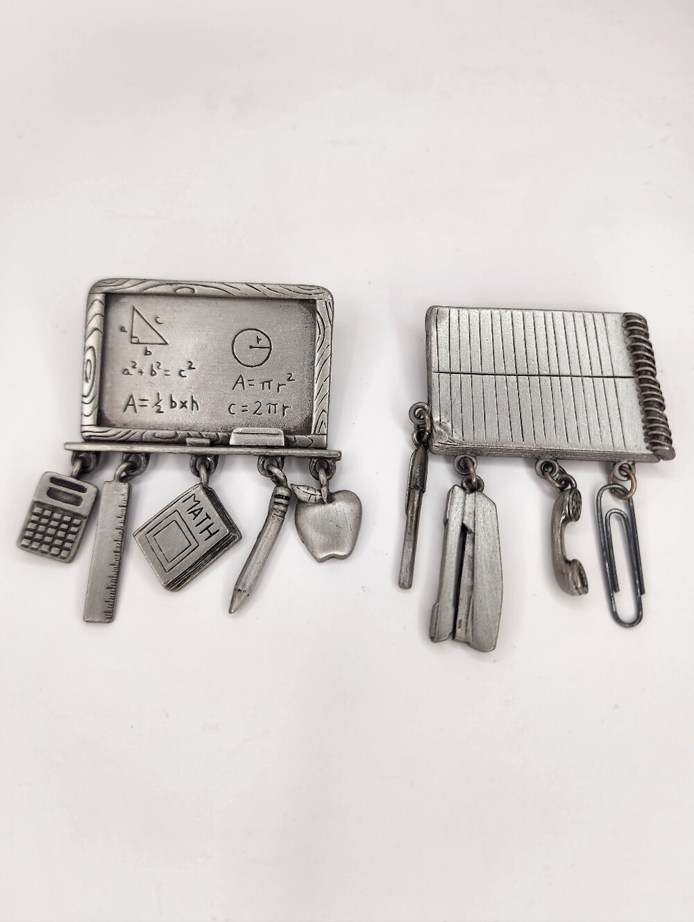 Vintage JJ Jonette Silver Tone Teacher Brooches
